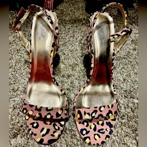 Pink Leopard Strap heels